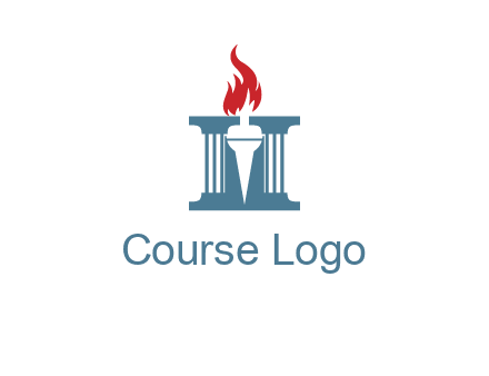 torch icon on a courthouse