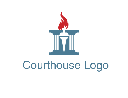 torch icon on a courthouse