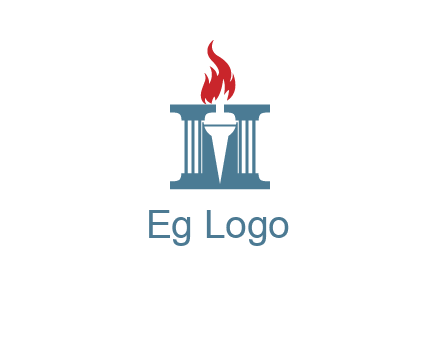 torch icon on a courthouse