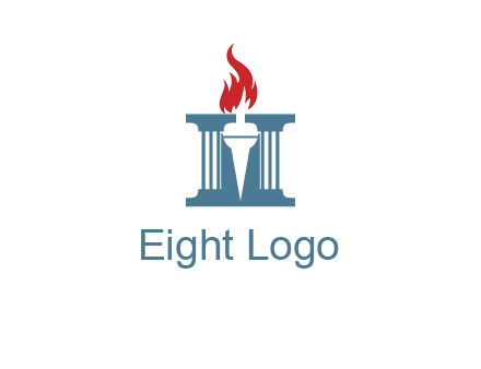 torch icon on a courthouse