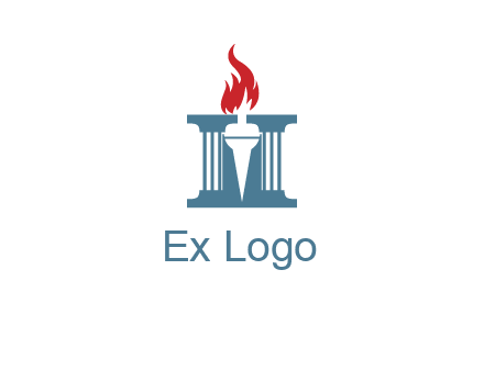torch icon on a courthouse