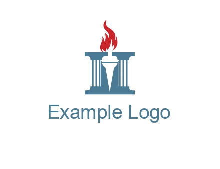 torch icon on a courthouse