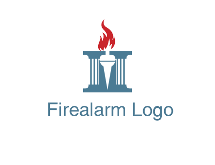torch icon on a courthouse