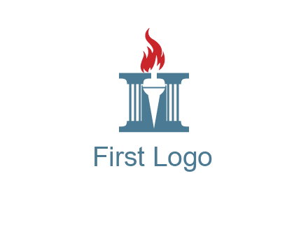 torch icon on a courthouse