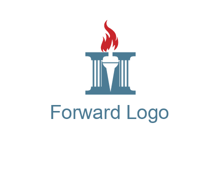torch icon on a courthouse