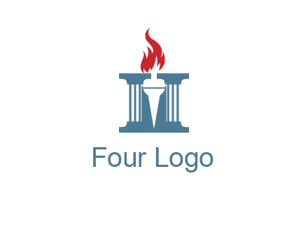 torch icon on a courthouse