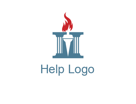 torch icon on a courthouse