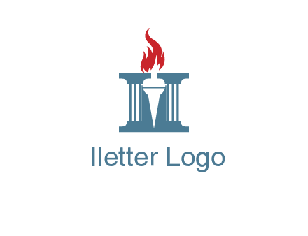 torch icon on a courthouse
