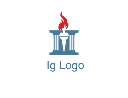 torch icon on a courthouse