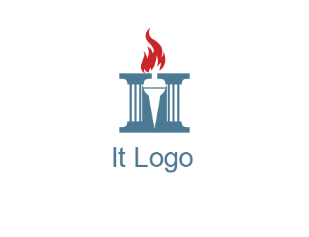 torch icon on a courthouse