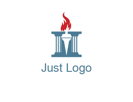 torch icon on a courthouse