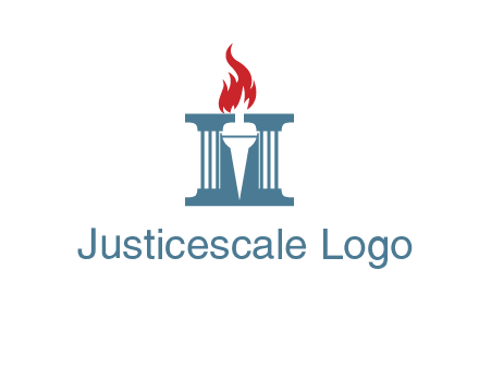 torch icon on a courthouse
