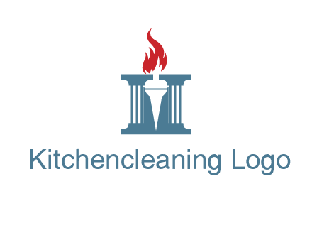 torch icon on a courthouse