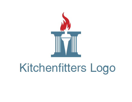 torch icon on a courthouse