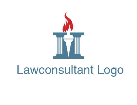 torch icon on a courthouse