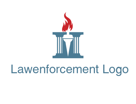 torch icon on a courthouse