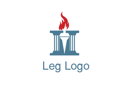 torch icon on a courthouse