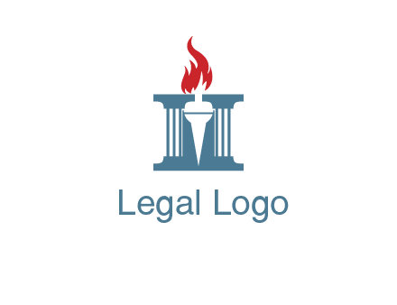 torch icon on a courthouse