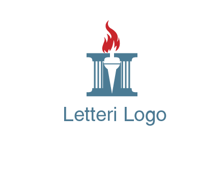 torch icon on a courthouse