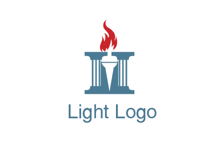 torch icon on a courthouse