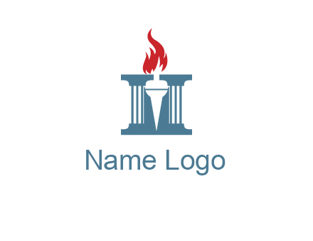 torch icon on a courthouse