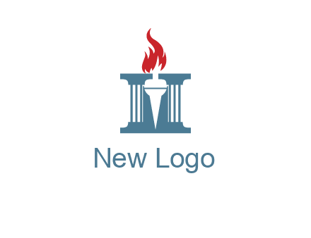 torch icon on a courthouse