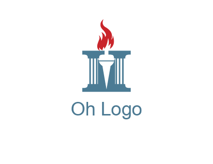 torch icon on a courthouse