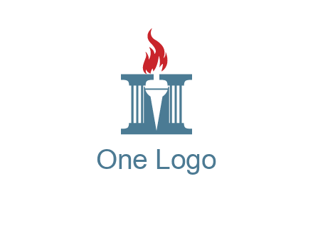 torch icon on a courthouse