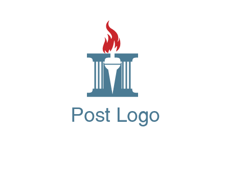 torch icon on a courthouse