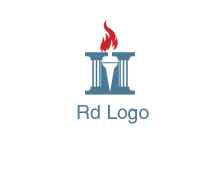 torch icon on a courthouse