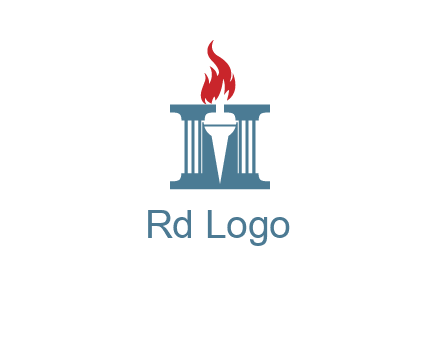 torch icon on a courthouse