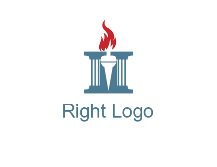 torch icon on a courthouse