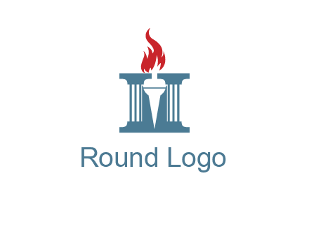 torch icon on a courthouse