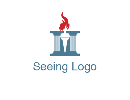 torch icon on a courthouse