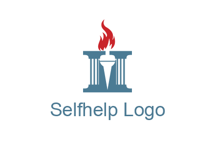 torch icon on a courthouse