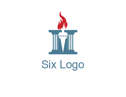 torch icon on a courthouse