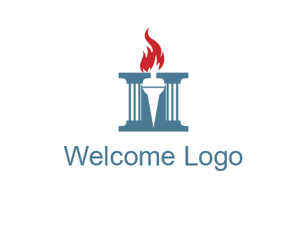 torch icon on a courthouse
