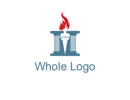 torch icon on a courthouse