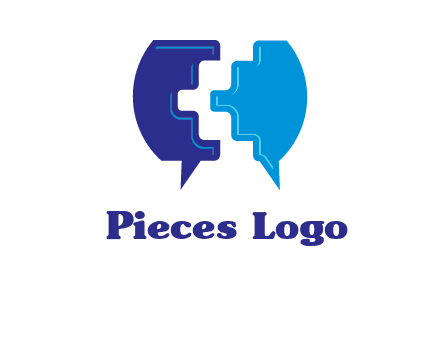 chat bubble in pieces communication logo