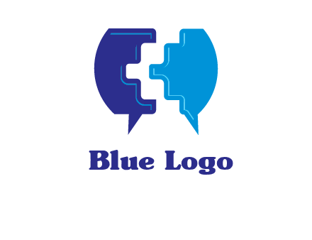 chat bubble in pieces communication logo