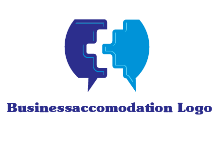 chat bubble in pieces communication logo