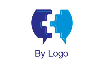 chat bubble in pieces communication logo