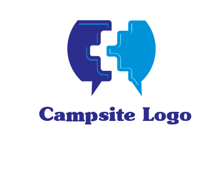 chat bubble in pieces communication logo