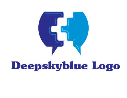 chat bubble in pieces communication logo