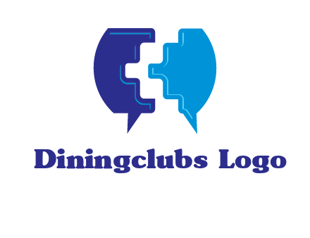 chat bubble in pieces communication logo