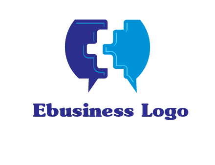 chat bubble in pieces communication logo