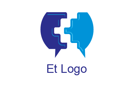 chat bubble in pieces communication logo