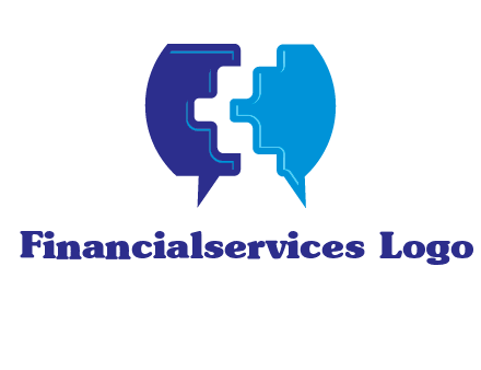 chat bubble in pieces communication logo
