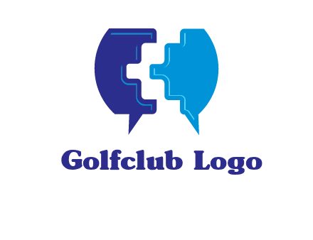 chat bubble in pieces communication logo