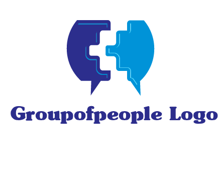 chat bubble in pieces communication logo